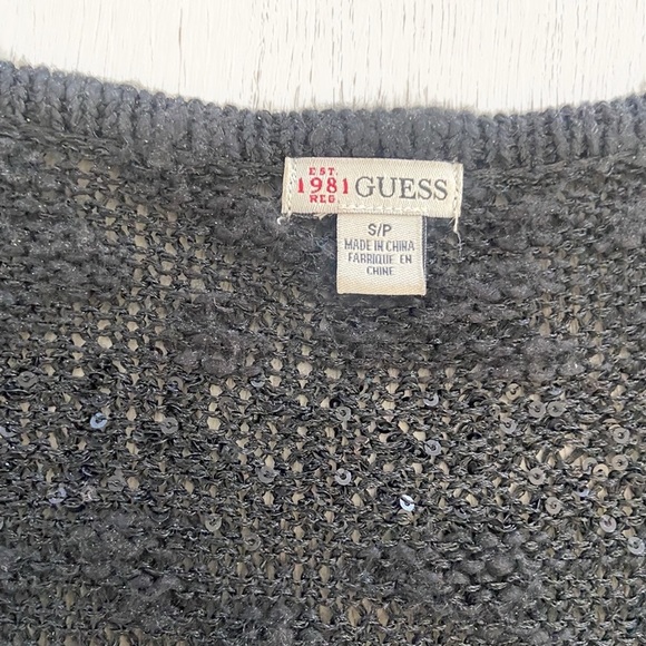 GUESS | Black scoop neck sweater with a touch of sequins - Picture 3 of 5